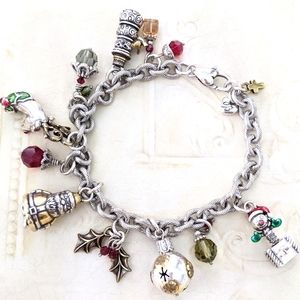 Silvertone Brighton Christmas charm bracelet